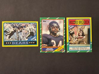 (3) 1986 Topps Walter Payton Set NM-MT