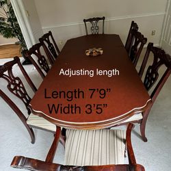Dining Table Adjustable With 8 Chairs For $499