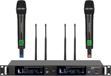 Professional UHF Wireless Microphone System, 2 Channel Metal Microphone#2702AR5