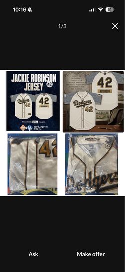 LA Dodgers Jackie Robinson Night Gold Jersey #42 size medium