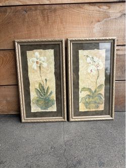 Cheri Blum Framed Orchid Botanical Prints – Matching Set of 2