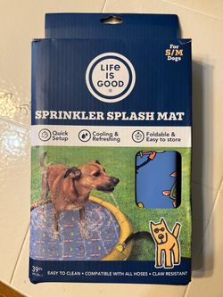 NIB Life Is Good Sprinkler Splash Mat for Kids and S/M Dogs