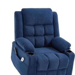 Power Lift Chair Recliners for Elderly with Heat and Massage, Recliner Chairs for Adults, Upgraded Fabric Recliner with USB & Type-C Charge Port, Cup 