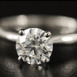 1.12cts H VVS1 -VVS2 Round Brilliant Cut Engagement Ring 14kt White Gold Size 7 