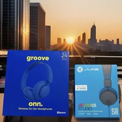 Groove ONN Wireless Headphones Bluetooth 24Hrs + JLabs Kids Headphones NIB