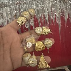 Men's and Women's Rings, 14k Gold Plated, All Sizes Available Anillos De Hombre Y Mujer  Oro Laminados 14k Todas La Tallas Disponibles 