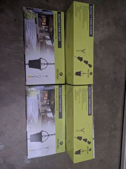 NEW. Four gutter rain chains. Buckets. 8.5 ft.