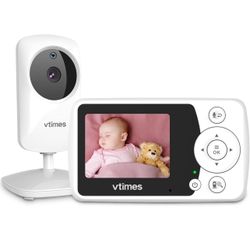 Baby Monitor with Camera and Audio, Video Baby Monitor No WiFi Night Vision 2.4"
