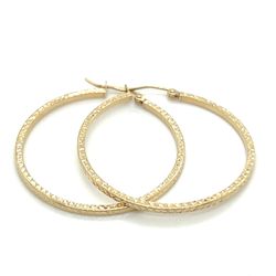 14kt Gold Flat Bar Hollow Hoop Earrings 1.5x35mm 1.80grams 153416 4