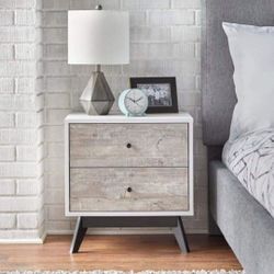 Set Of 2 Mid Century Modern Style Night Stands (New In A Box)