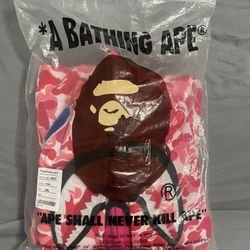 Pink Bape Double Hoodie 