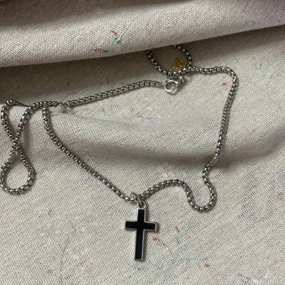 David Yurman Exotic Stone Cross onyx