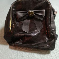 Black Sequined Betsey Johnson Full Size Backpack