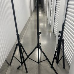 Lot of 3 speak stands all for 70 or priced from left to right. $20 no name brand. $30 for the pro line and 35 for the on stage . Location below  31705