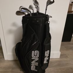 Titleist DCI 981Clubs RH And ping Cart Bag 