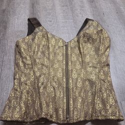 Brocade Zip-Front Corset - 34" (for 37-38" waist)