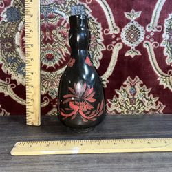 Vintage Asian Ceramic Vase Hand Painted 