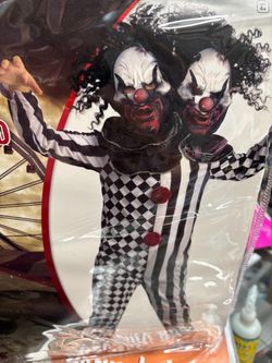 New, kids Two headed Creepy Clown Costume size 12-14
