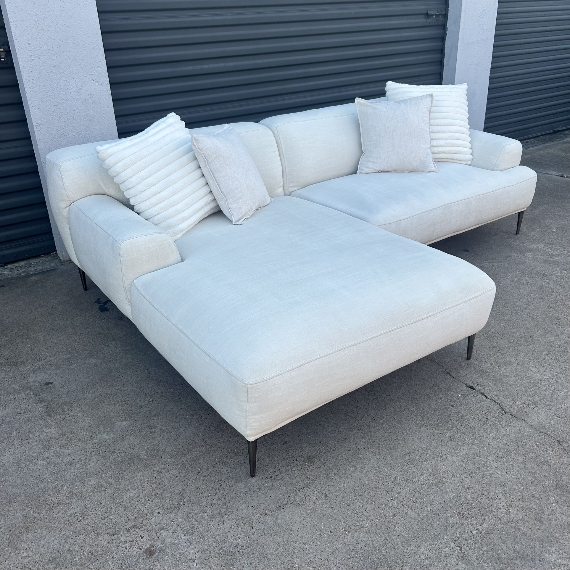 Sand Linen “Article - Abisko” L Sectional Sofa Couch