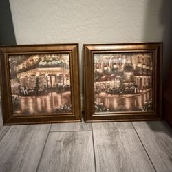 Set Of 2 French Cafe Pictures