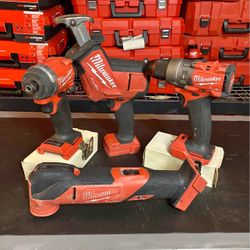 Milwaukee M18 FUEL Hammer Drill, Impact Driver, Hackzall, and Multi Tool (Tool Only) ($380 For All)