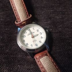Timex Expedition Watch – Indiglo Backlight – Leather Strap – Works Greatp
