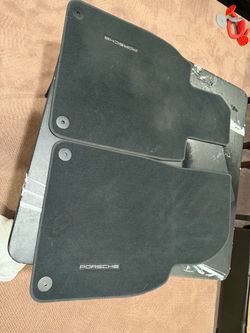 Porsche Floor Mats with Nubuck Edging (Set of 2, Black, Left-Hand Drive)