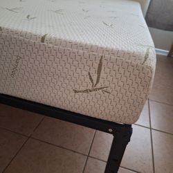 Twin Bamboo Memory Foam Mattress & Metal Platform Frame