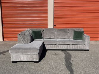 Very Comfortable Ashley Gray Sectional Sofa Couch with left facing Chaise