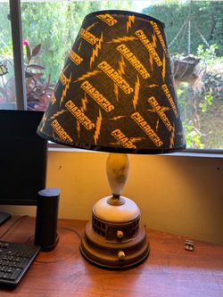 Los Angeles Chargers lampshade vintage ornate table lamp
