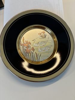 Vintage Chokin Swan Plate