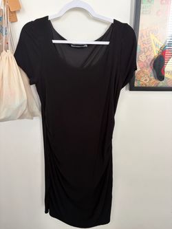 Black Short Sleeve Mini Maternity Dress