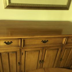 Solid Maple Buffet, matching Table For 6, 6 Chairs