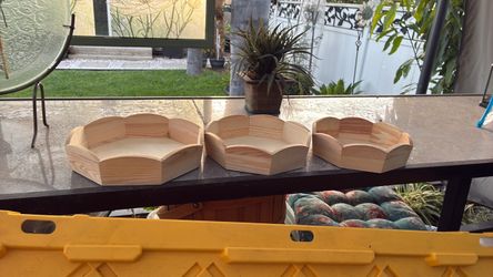 Unfinished wood trays