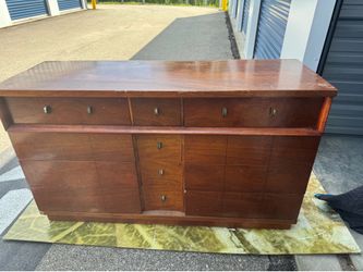 Vintage Cavalier Mahogany Mid Century Modern Matching Dressers With Original Hardware. Could Use Refinishing  Long Dresser 58” long  20” deep  33 1/2”