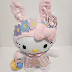 Hello Kitty Sanrio Pink Easter Greeter "Looby Loo" Music & Motion Plush NWT