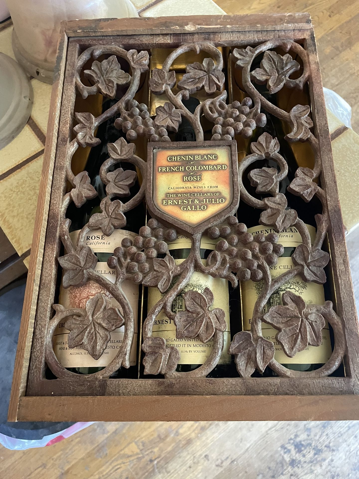 Ernest And Julio Ornate Box Wine Set From 1979