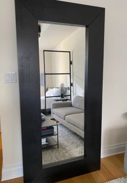 Large Floor Mirror Black Wood Frame