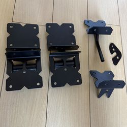 5 Piece EZ privacy Gate Steel Lock and Hinges Kit