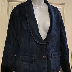 Stretch Denim Fitted Jacket 