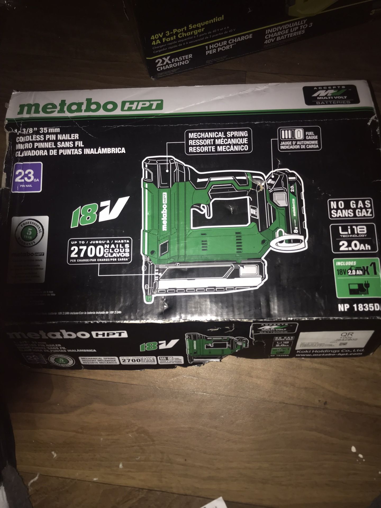Metabo HPT MultiVolt Gauge Cordless Pin Nailer Kit