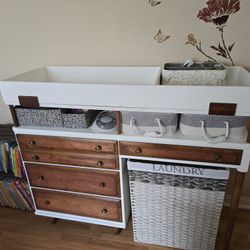 Mid Century Desk Turned Into Dresser Changing Table