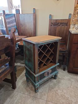 Rustic Southwest Style Wine Bottle Cabinet