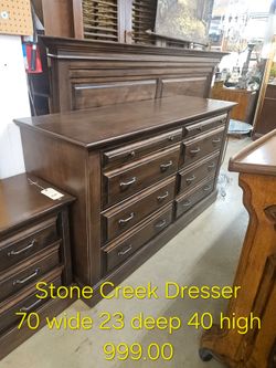 Stone Creek Wood Dresser with Mirror We are located at 2811 East Bell road. Another Time Around Furniture.