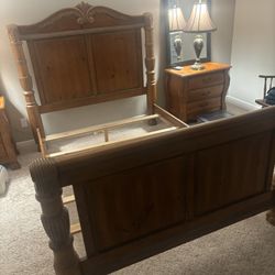 Queen Headboard, Footboard, Side rails Solid Oak