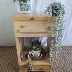 Super Cute Vintage Pine Nightstand For Sale 