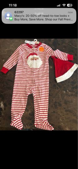 Baby Christmas Santa Sleeper with Hat