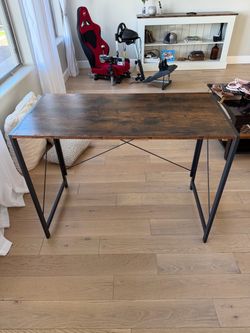 Small Wood and Metal Desk