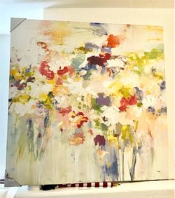 Beautiful Brand New Floral Burst Abstract 40in x 40in Square Canvas Wall Art 💐