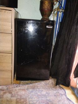 Black mini fridge